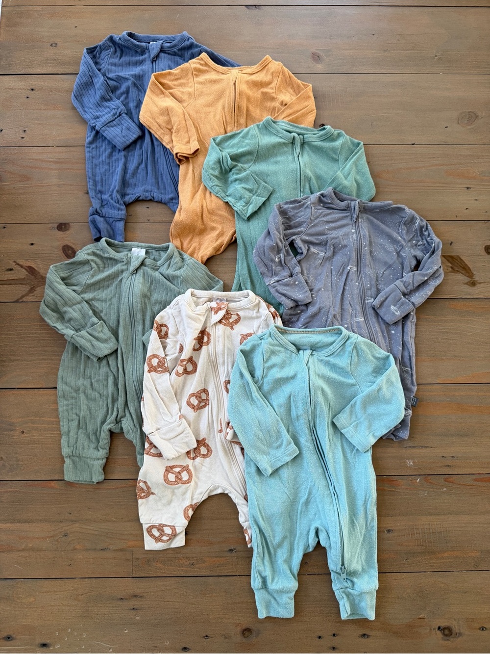 Cloud Island Modern Moments Viscose Blend Zipper Rompers - Newborn